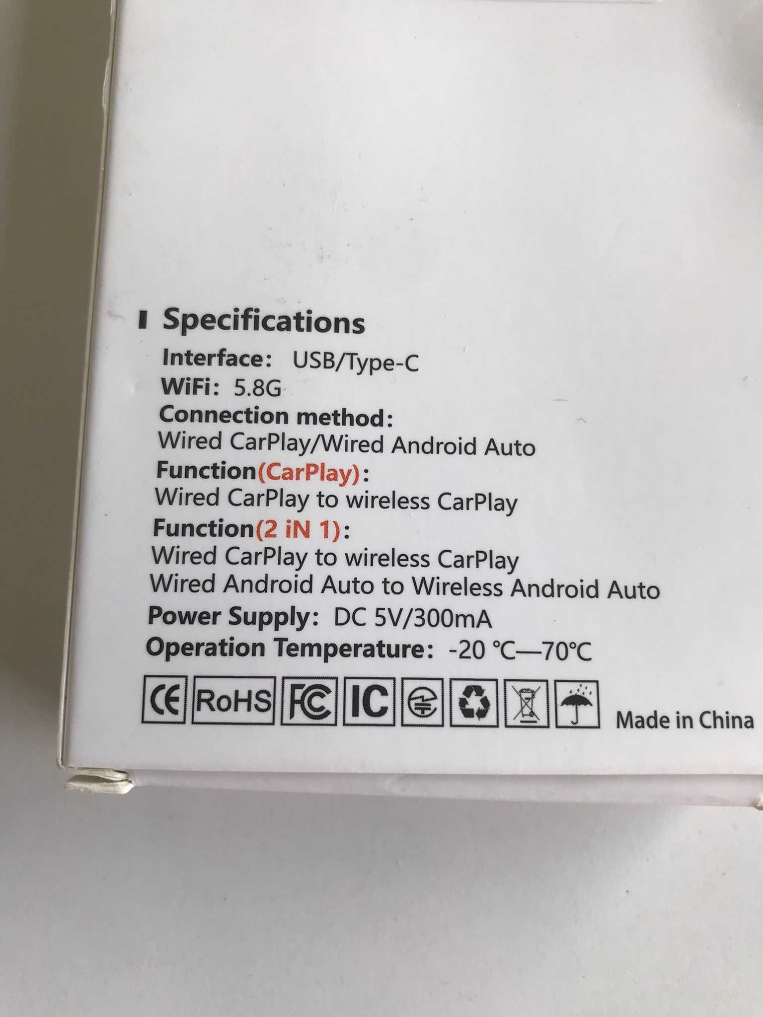 Bezprzewodowy adapter CarPlay Android Auto + GRATIS