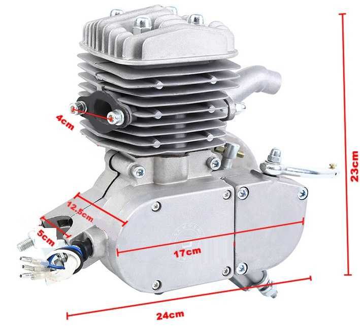 NOWY Zestaw Silnik ROWER 80cc MORETTI 2T Gwarancja Instrukcja PL 2024r
