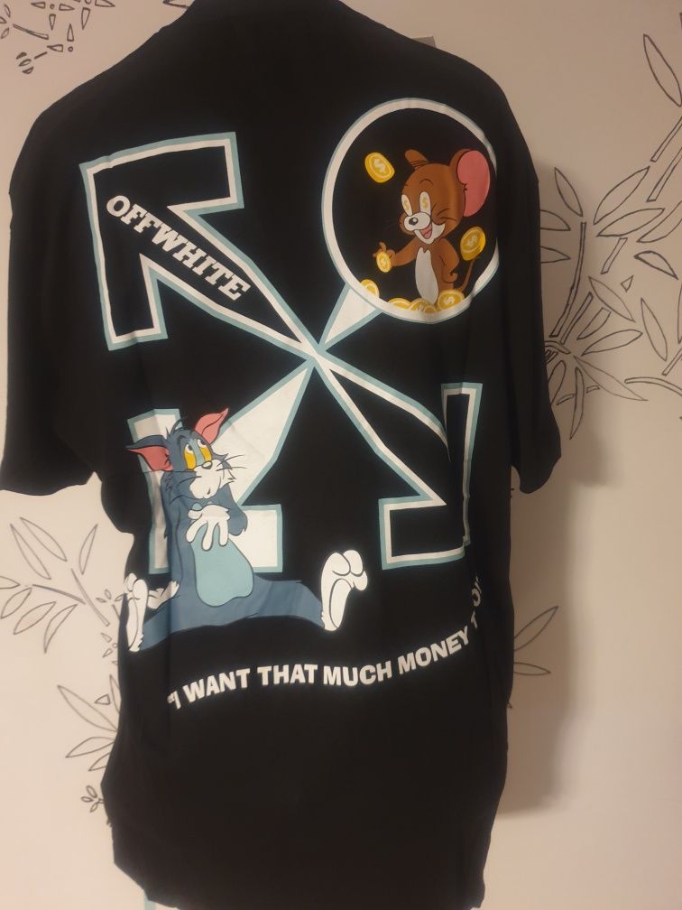 Off-White Nike koszulka t-shirt Tom&Jerry czarna XXL