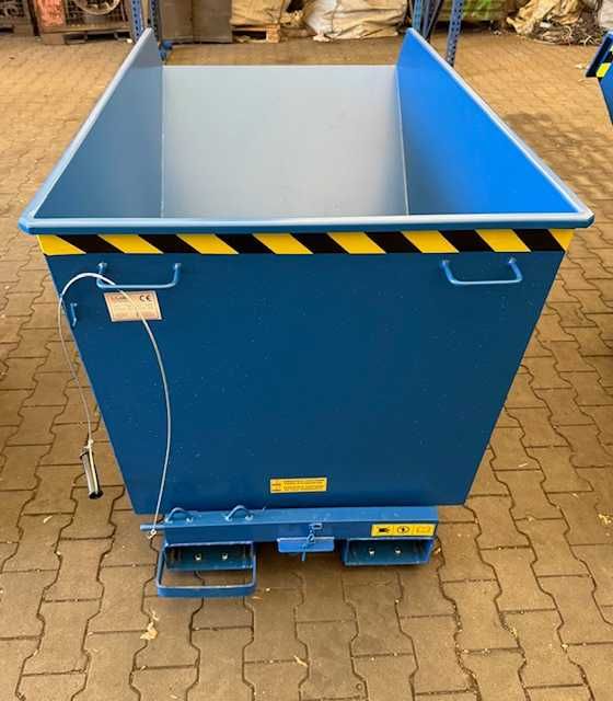 Pojemnik metalowy do wózka widłowego 1100L  / Kontener samowyładowczy