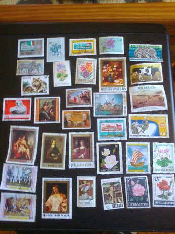 124 selos dos anos 80 de varios paises