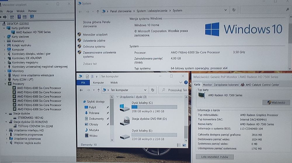 Komputer Stacjonarny AMD FX-6300 4.10GHz x6/4GB/500GB/HDMI/WIN 10