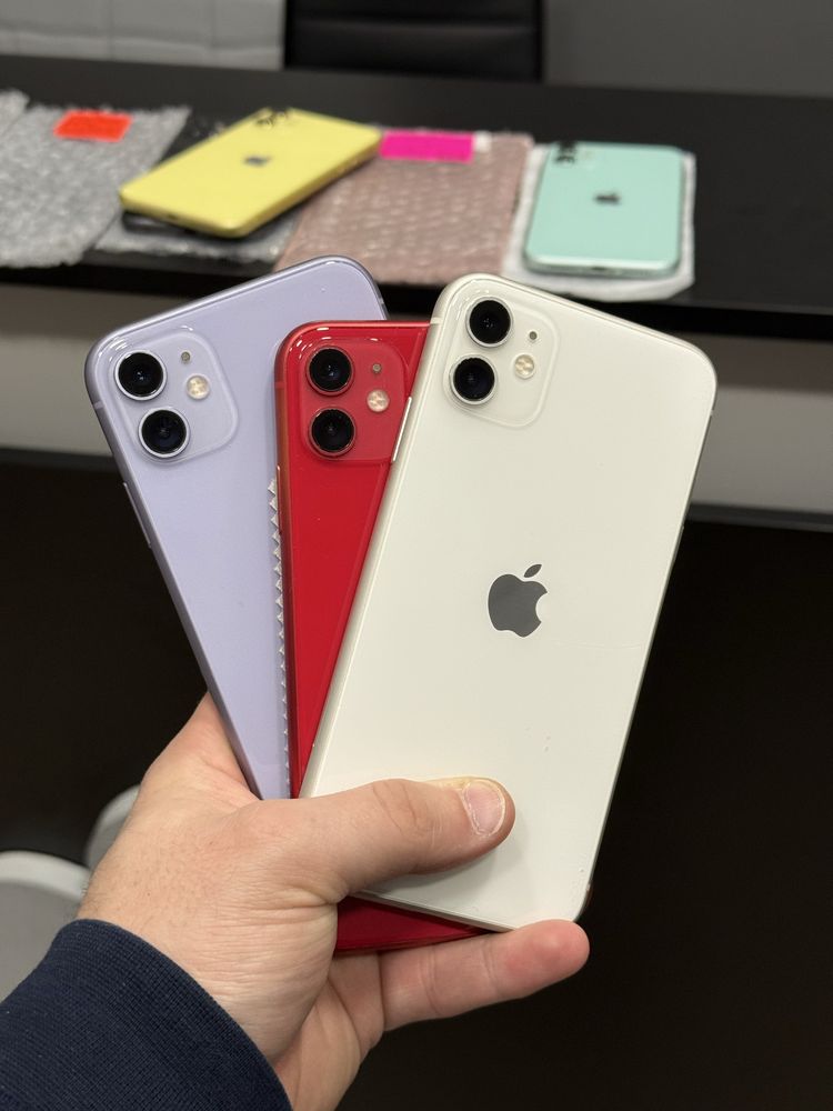 iphone 11 64/128gb white, red, purple, black, yellow, green 100% акумо