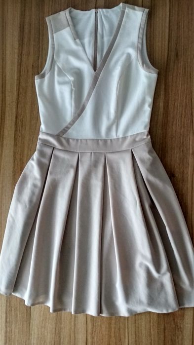 Damska dwukolorowa sukienka, na wesele, koktajlowa