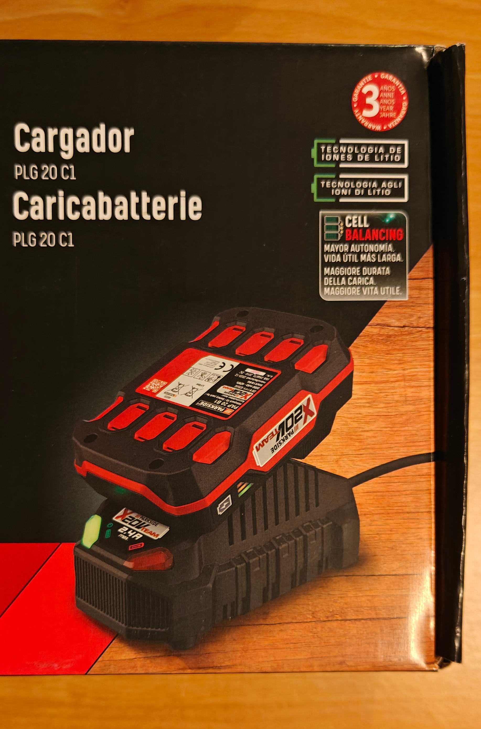 Carregadores originais novos da Parkside X20V Team na caixa