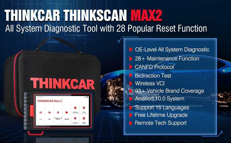Thinkcar ThinkScan Max 2 Máquina Diagnóstico OBD/ 28 Funções (NOVO)