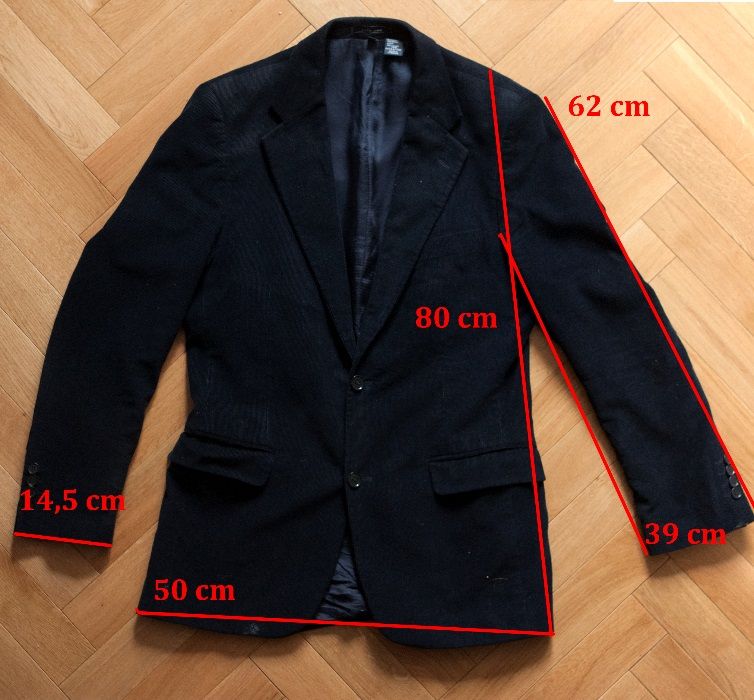 ZARA MAN Marynarka sztruksowa granatowa rozmiar 48