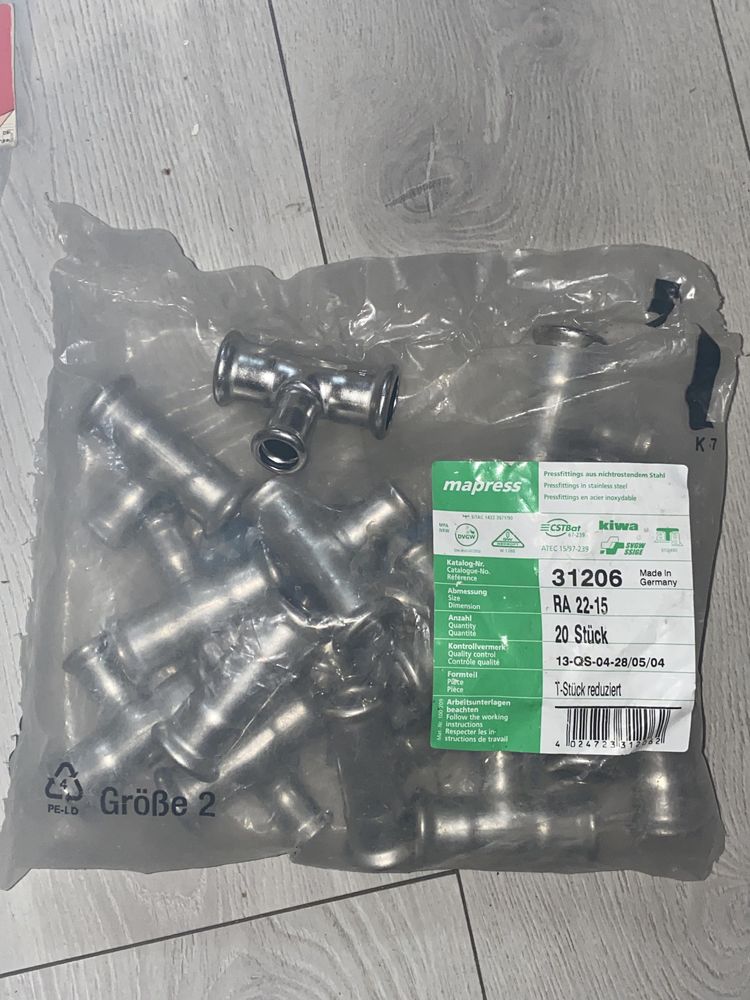 Mapress trójnik 31206 RA 22-15 16 sztuk