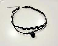 Nowy choker czarny z czarnym koralikiem
