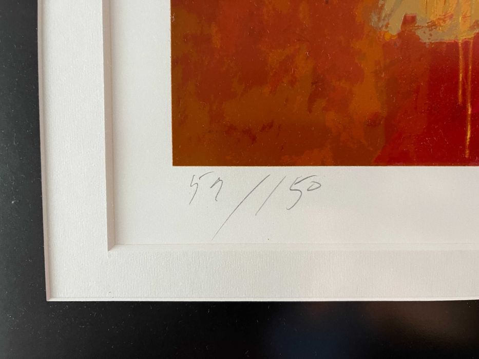 Rara Serigrafia emoldurada Júlio Pomar “Huka-Huka" na Amazónia, Brasil