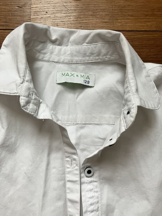 Biała koszula bluzka koszulowa 128 elegancka galowa