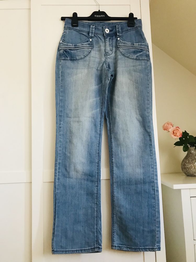 Kappahl jeansy spodnie 38 szerokie nogawki niebieskie