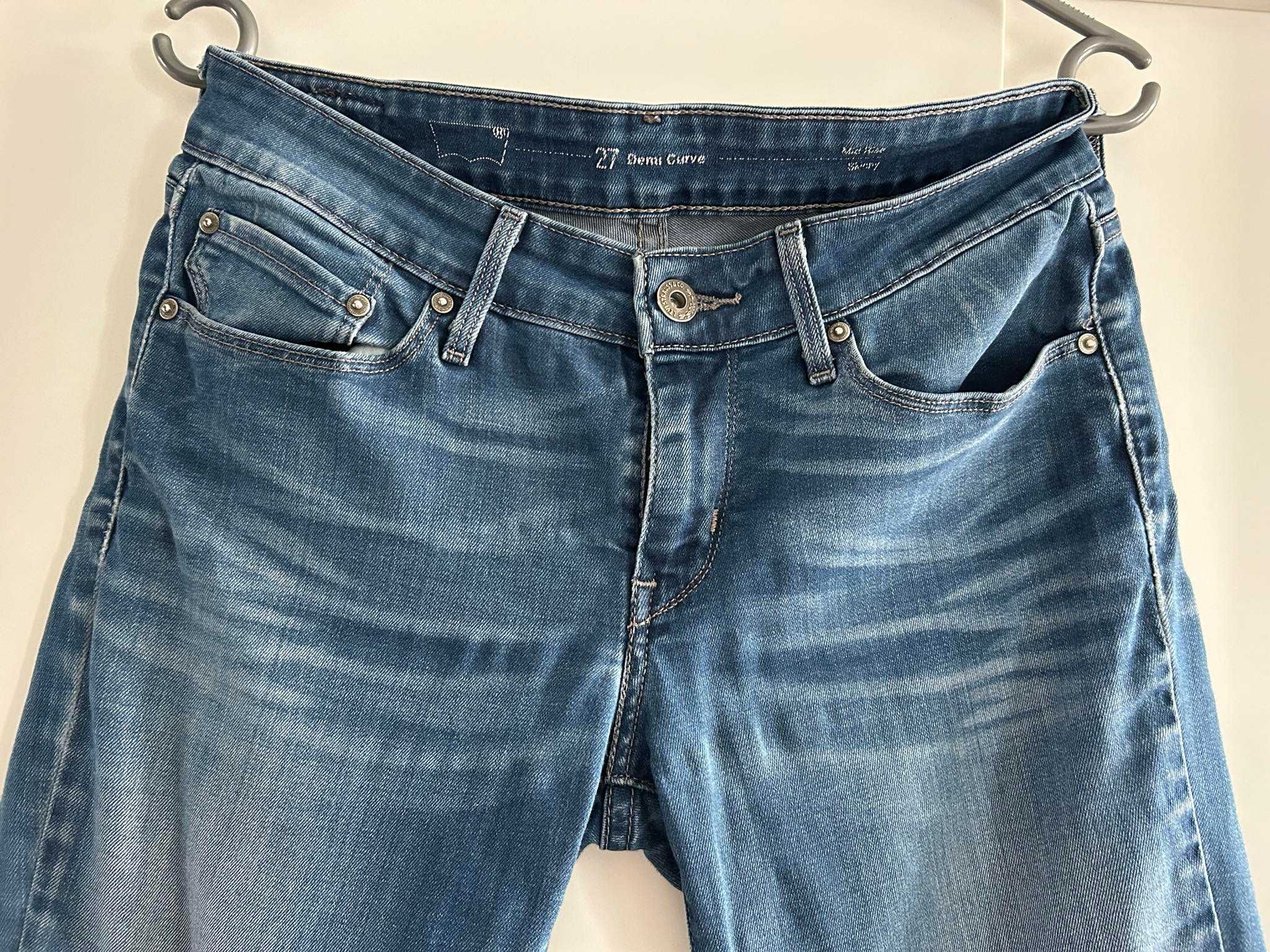 Klasyczne, oryginalne damskie jeansy dżinsy LEVIS skinny / rozmiar 27