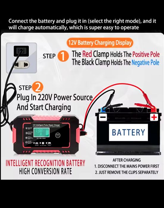 Carregador de bateria carro e mota novo ler anúncio