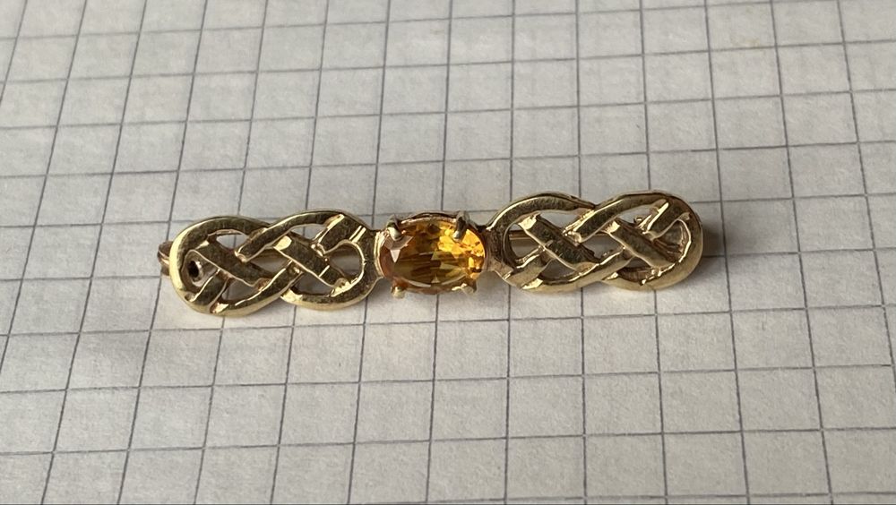 Старинная золотая брошь 375 AR Англия