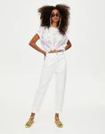 PULL BEAR - Jeans Mom Fit Branco e Preto - 32/34