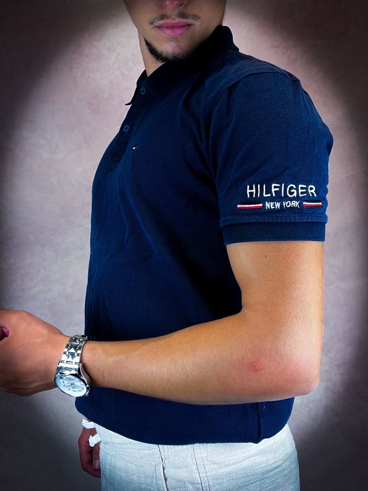Nowa Granatowa Męska Polo T-shirt «Tommy Hilfiger» Koszulka / M