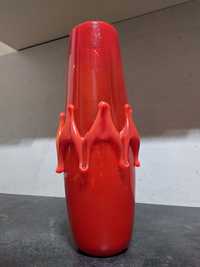 Tarnowiec czerwony wazon defekt duży prl retro vintage