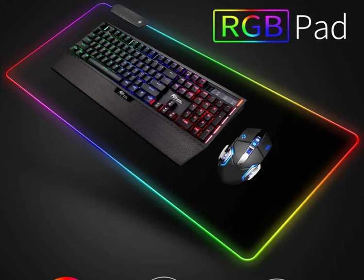 PODŚWIETLANA Podkładka GAMINGOWA pod mysz myszkę RGB LED Pad