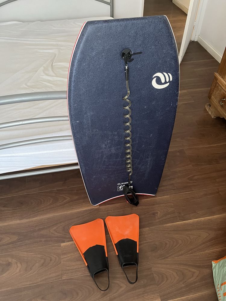 Prancha  Olaian + pe de pato bodyboard tribord 42/43