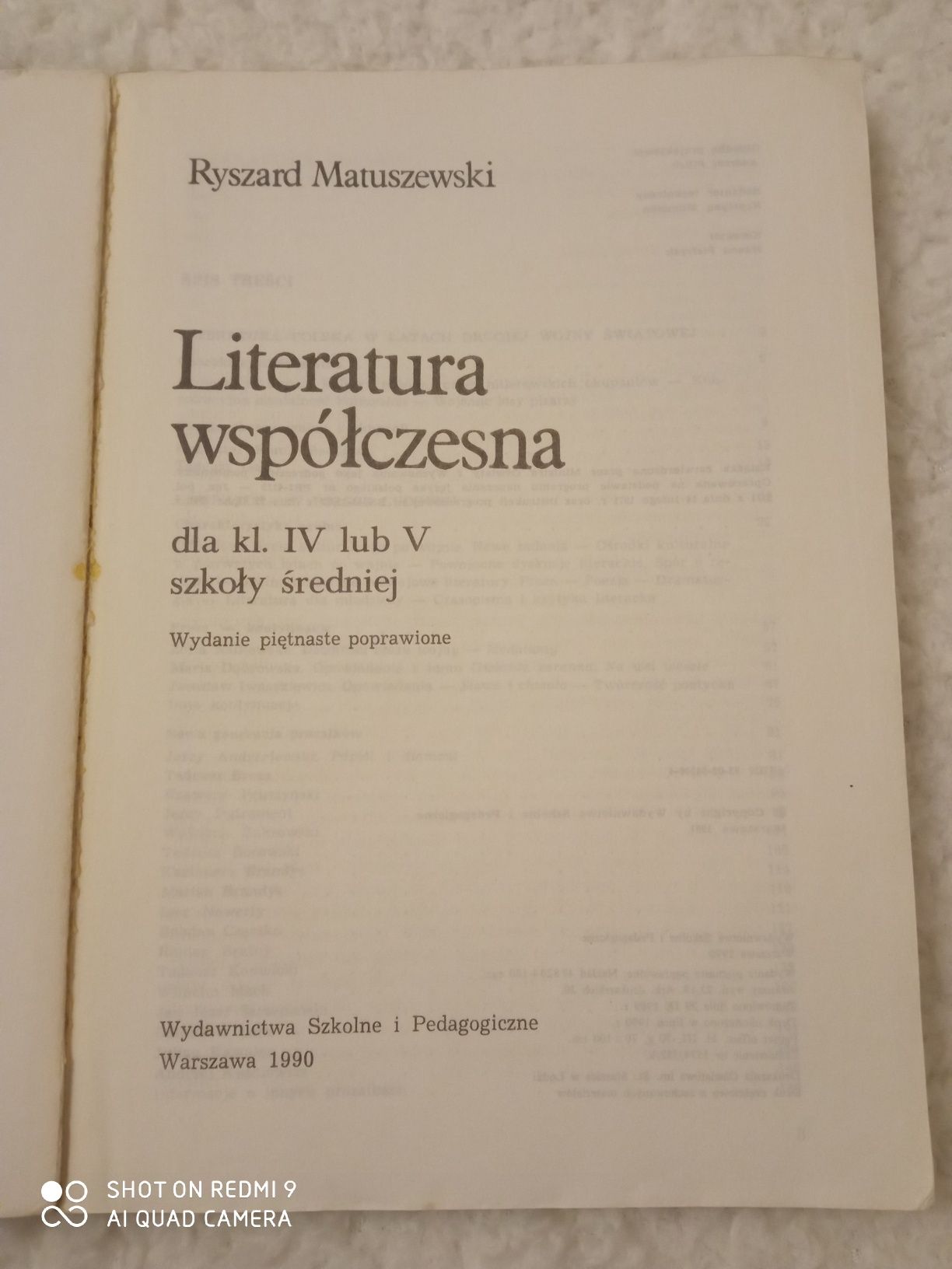 Literatura współczesna. Ryszard Matuszewski