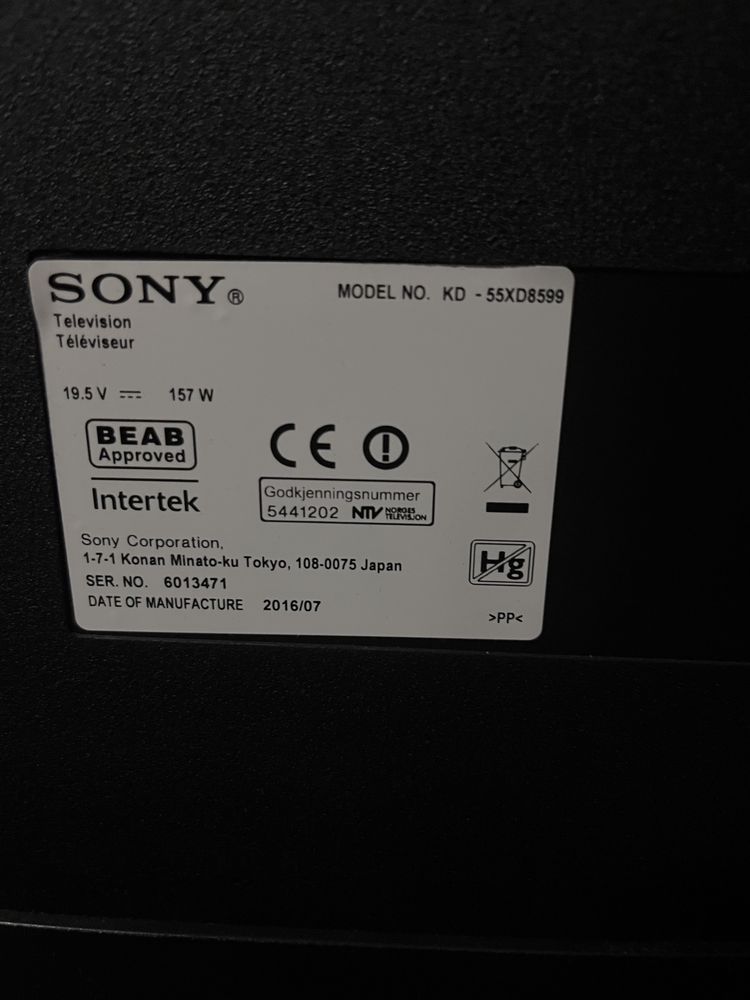 Телевізор Sony KD-55XD8599