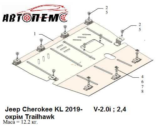 Захист двигуна Jeep Cherokee Commander Compass Grand Cherokee Liberty