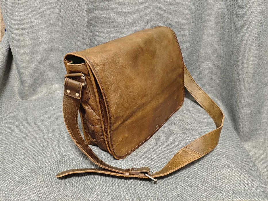 Stetson сумка шкіряна месенджер коричнева чоловіча велика портфель