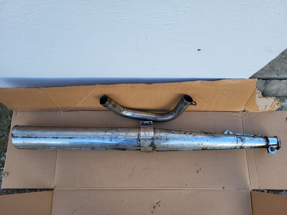 Rura wydechowa tłumik WSK 175 Oryginał PRL Wydech kolanko obejma