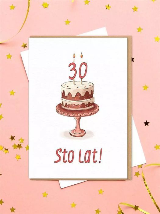 Karnet Urodziny - Tort 30. Nadwyraz.com