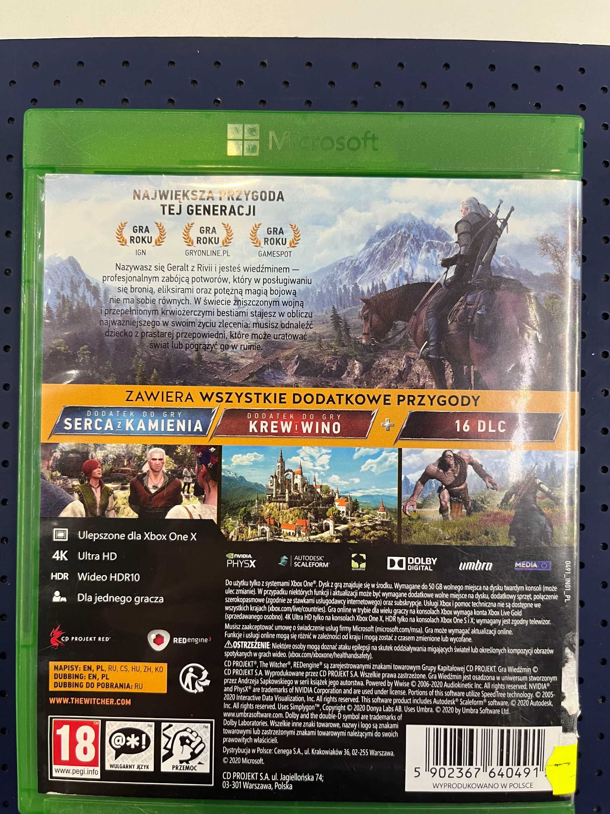 Wiedźmin III Dziki gon Edycja Gry Roku Xbox One