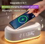 Głośnik Bluetooth 6 w 1 z zegarem Bezprzewodowa ładowarka 15 W