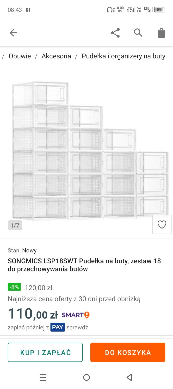 Sprzedam organizery na obuwie 18sztuk