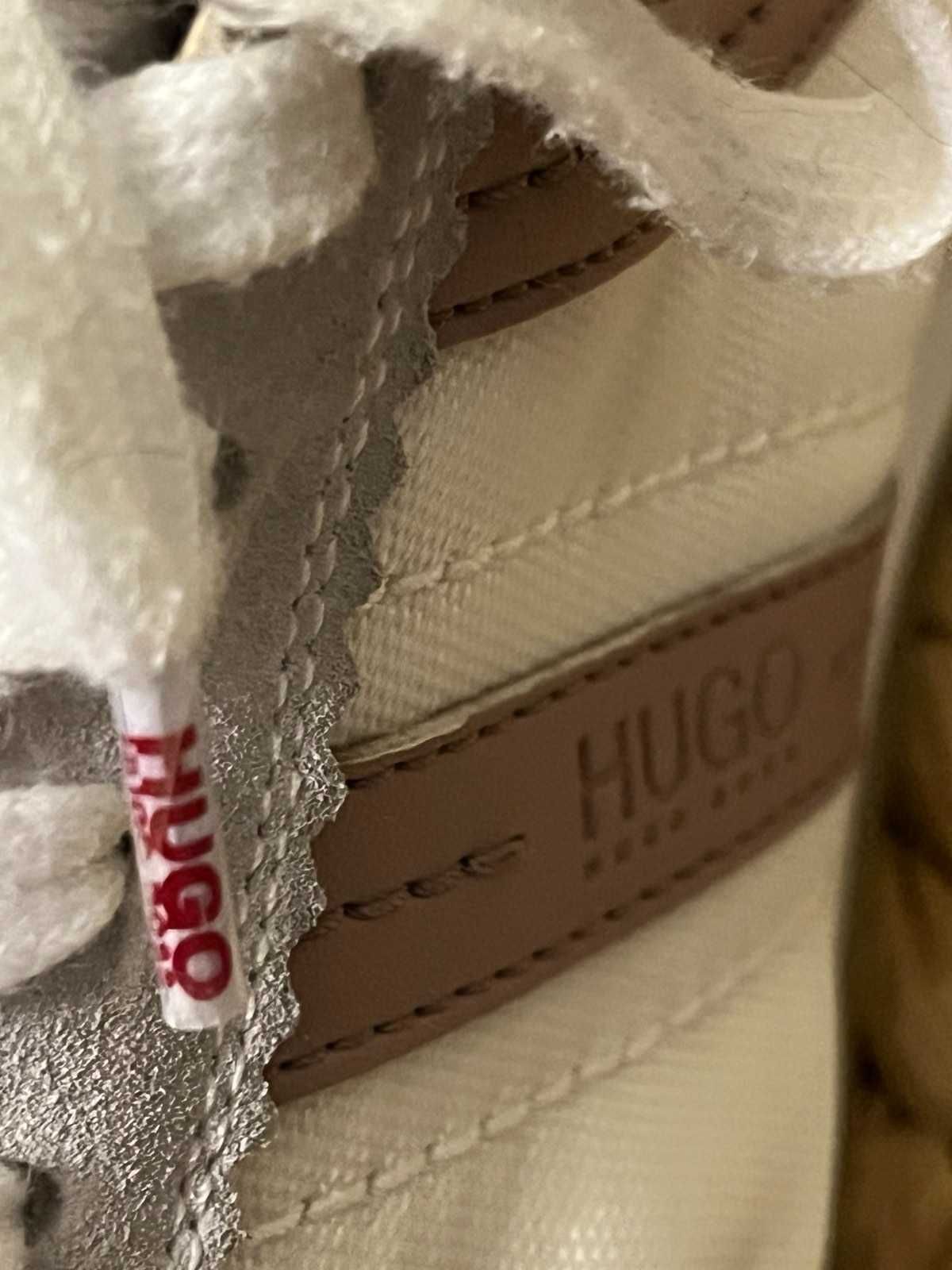 Білі кросівки з натуральної замші та шкіри від Hugo Boss
