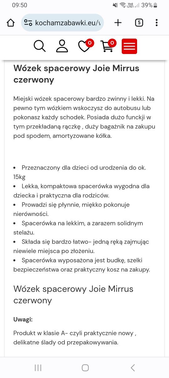 PILNIE Sprzedam wózek spacerowy