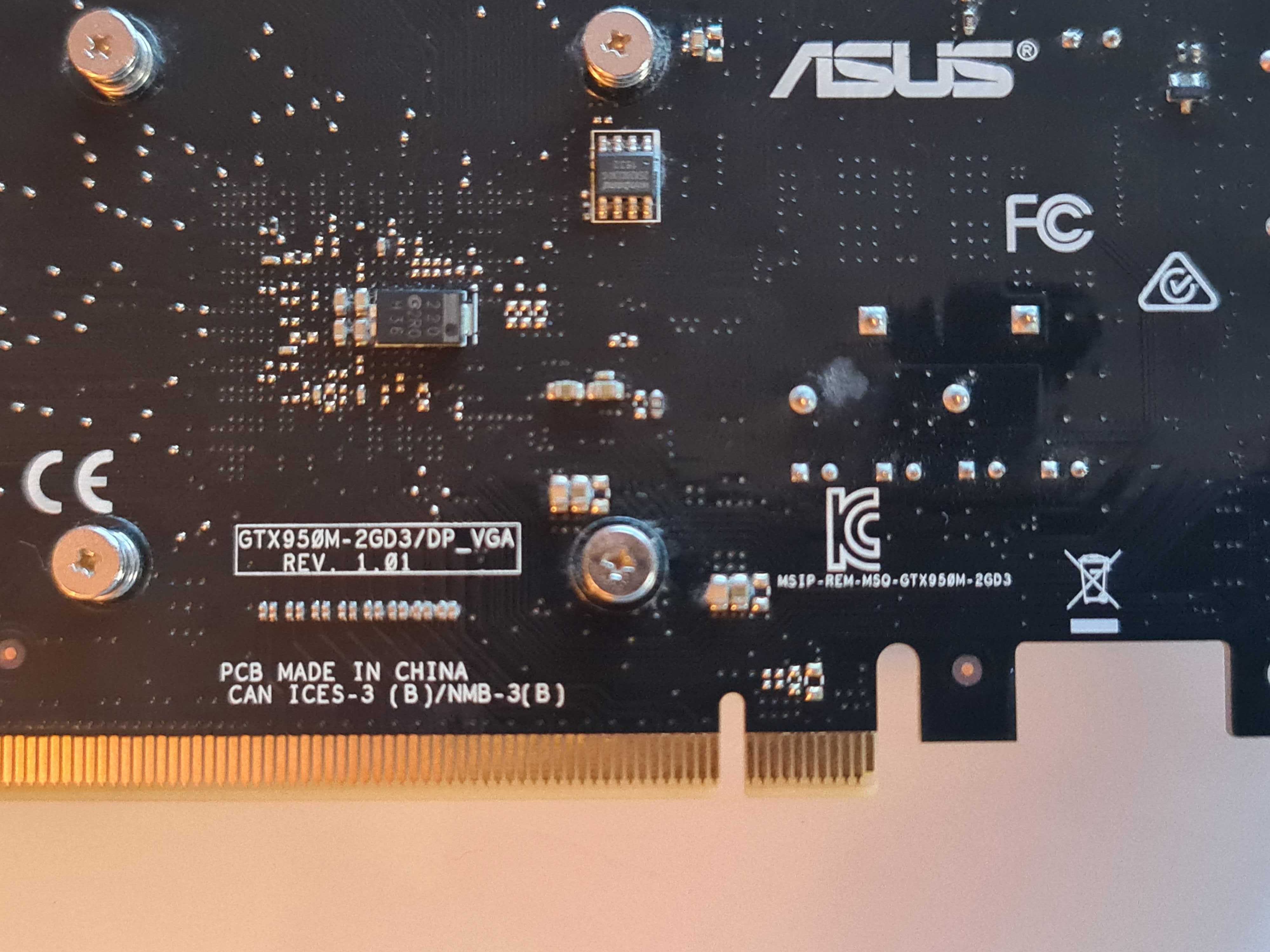 placa gráfica Asus GTX950M-2GD3/DP VGA Nova