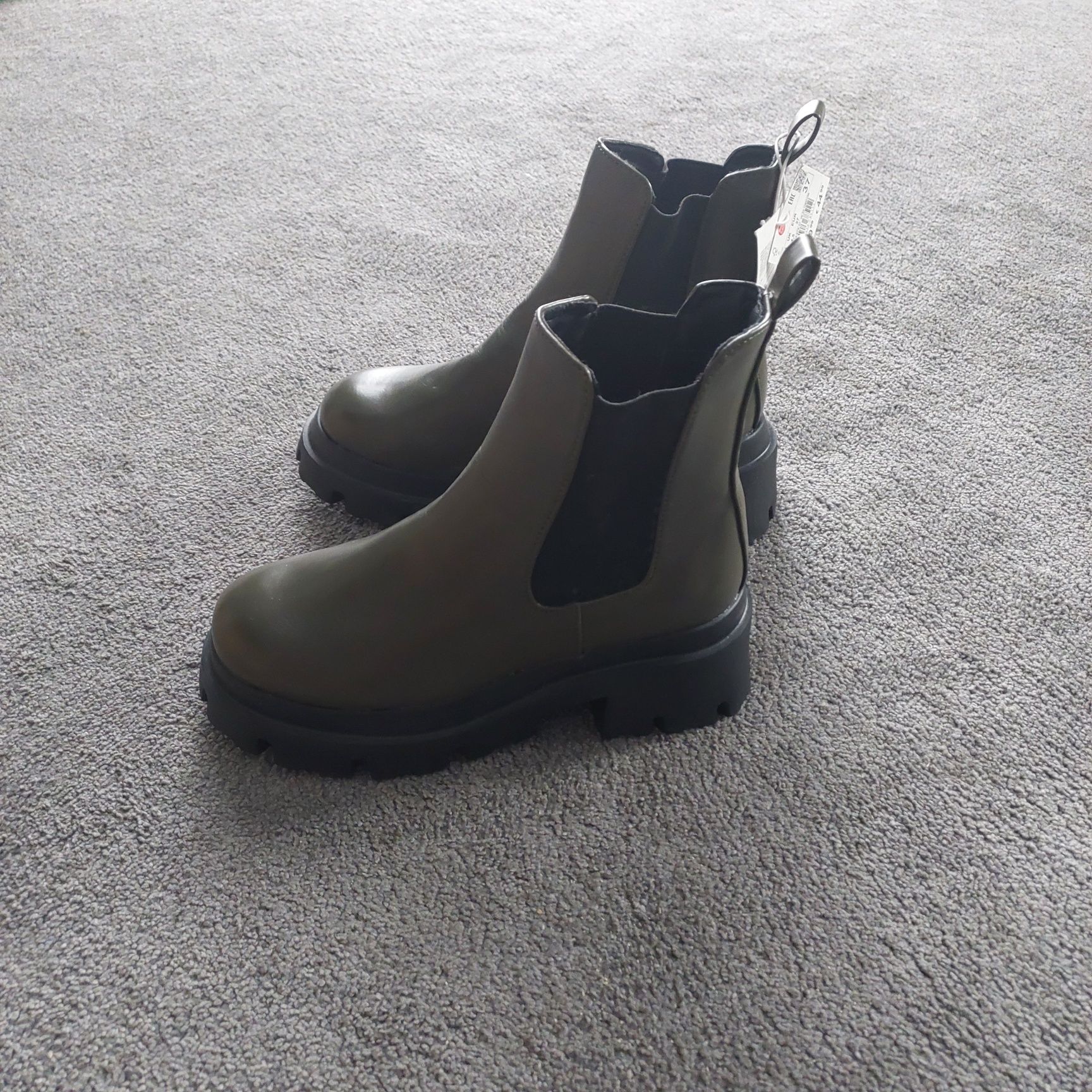 NOWE botki trapery sztyblety khaki House r.37 wkł.24cm