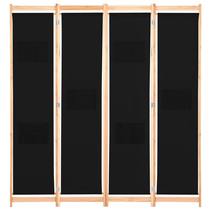 Vidaxl Parawan 4-Panelowy, Czarny, 160X170X4 Cm, Tkanina