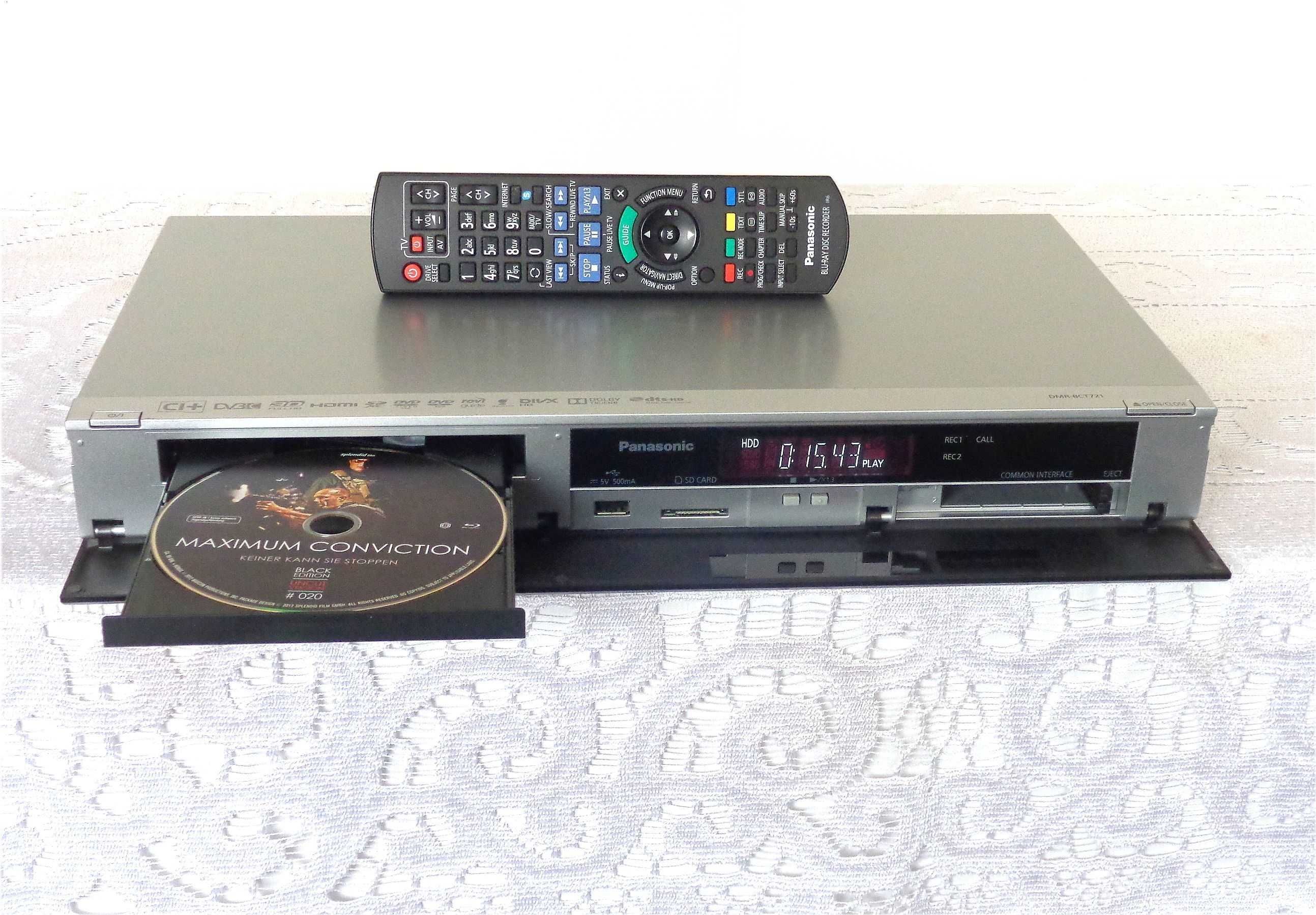 PANASONIC Nagrywarka DVD Blu-Ray 3D USB HDMI 500GB