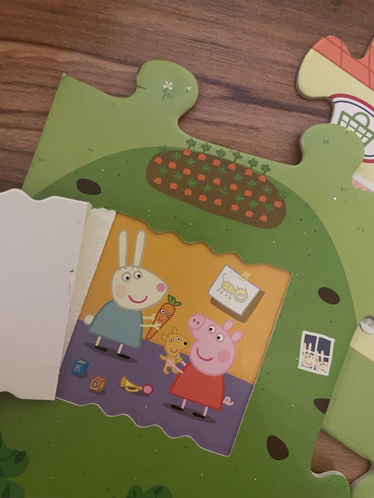 Puzzle Świnka Peppa z otwieranymi okienkami