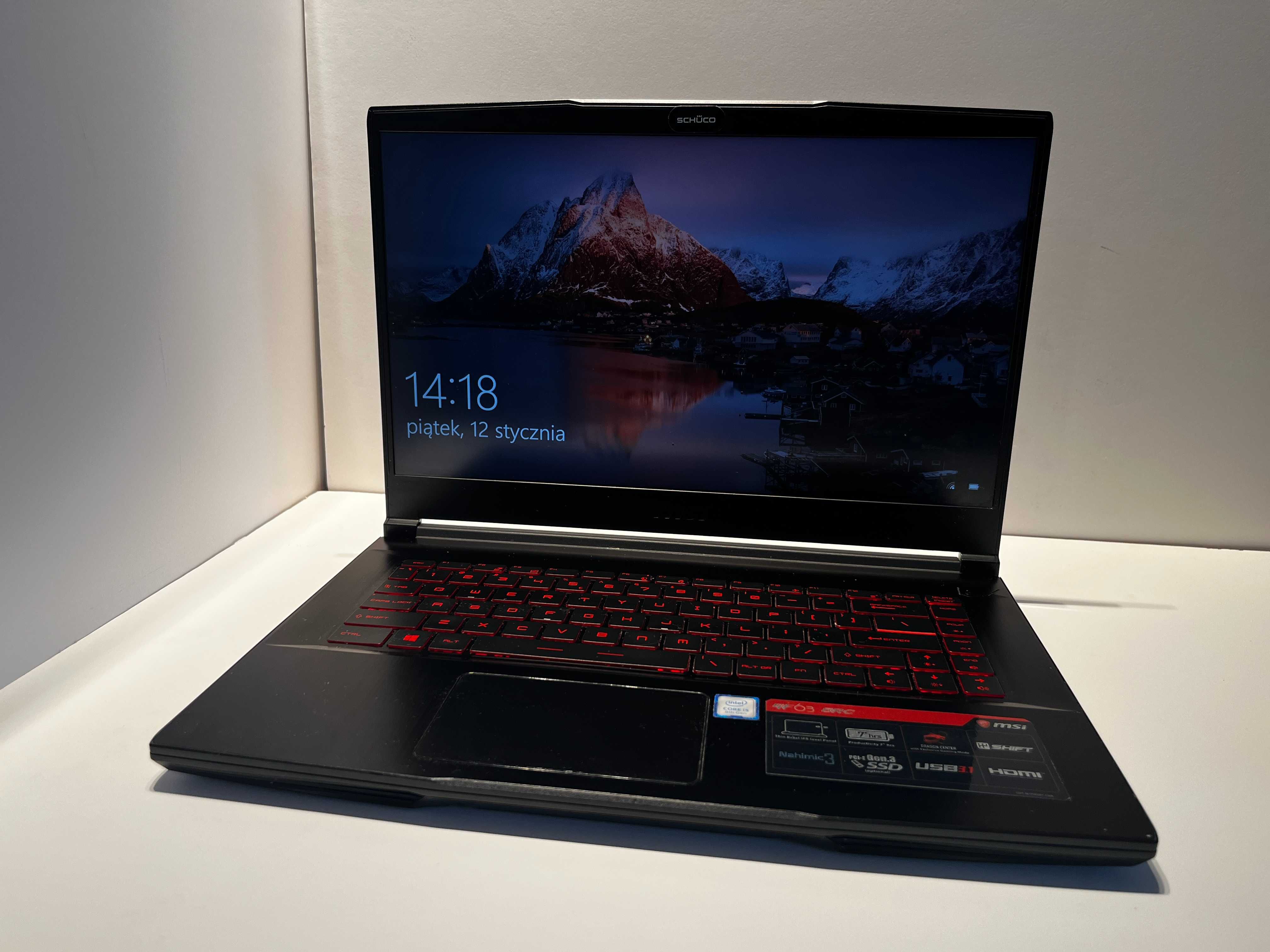 Laptop MSI GF63 i5-8300H/8 + 16GB/ GTX1050