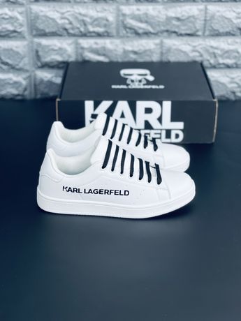 Кроссовки женские Karl Lagerfeld Кожаные весенние белые кроссовки