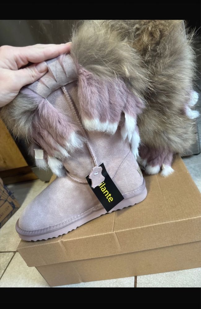 Skórzane buty zimowe /śniegowce /eskimoski / rozm 37
