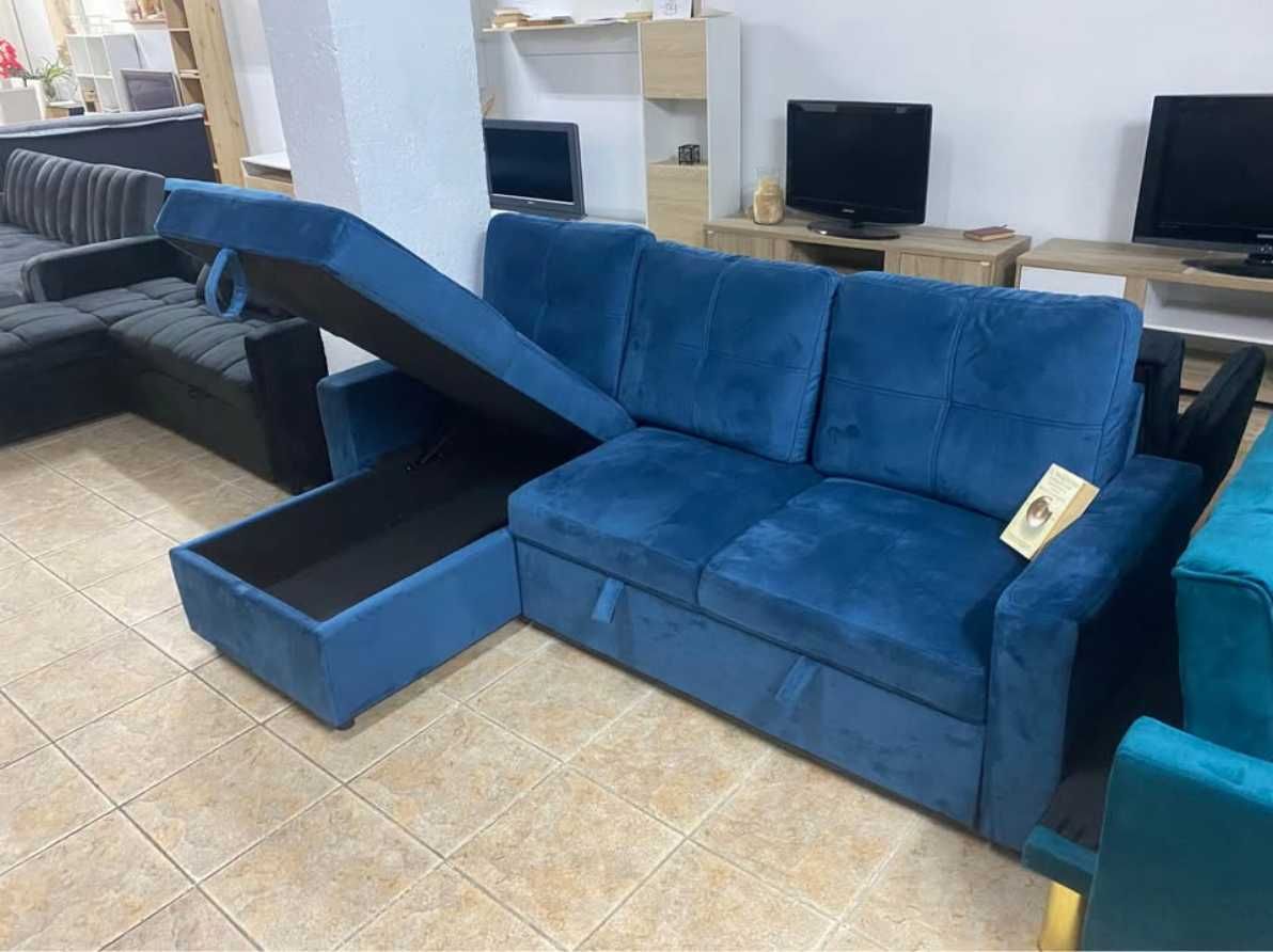 sofas cama chaiselongue + bau novos entrega gratuita
