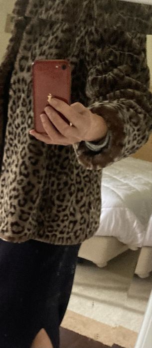 Casaco de sra com estampa de leopardo-NOVO