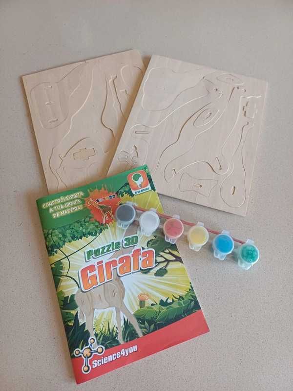 Puzzle Girafa 3D+ livro+ Puzzle da Roda dos alimentos