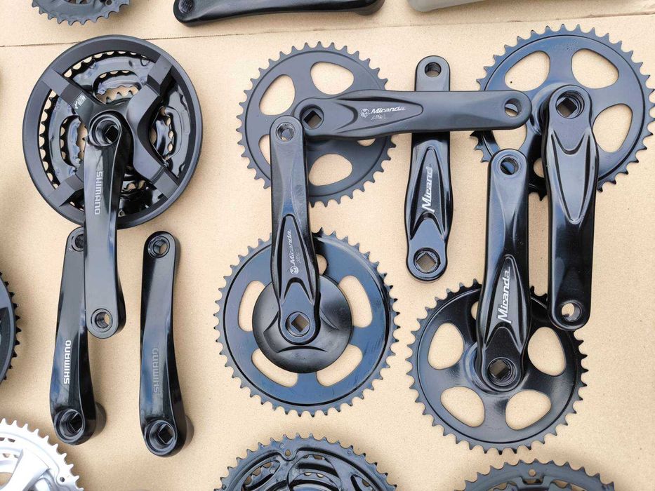 Шатуны алюминиевые велосипеда Shimano, Miranda, SR Santour, Sram,