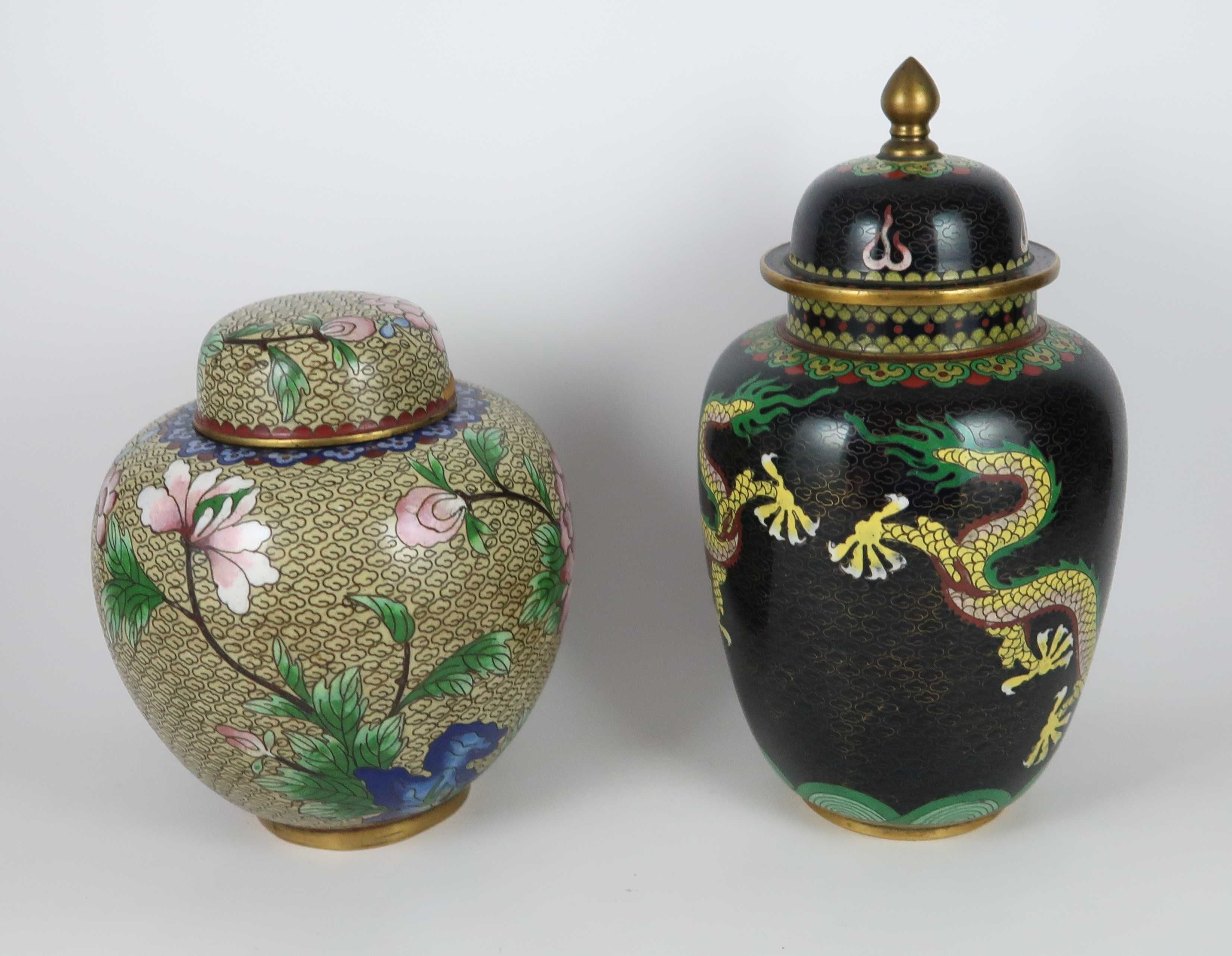 2 Potes com tampa Cloisonné