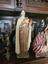 Stara gipsowa figurka Święta Teresa z Lisieux
