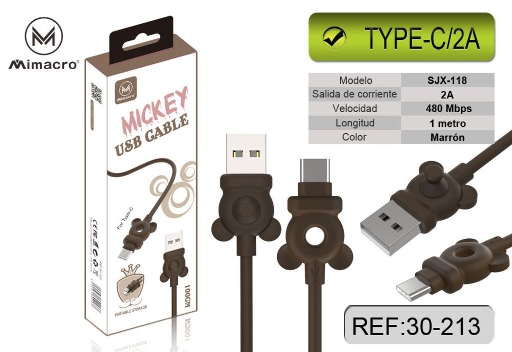 Cabos Micro USB, IOS, TYPE-C Mickey